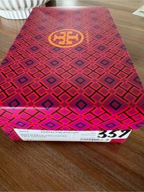 Tory Burch Pink and Orange Geometric Logo Shoe Box